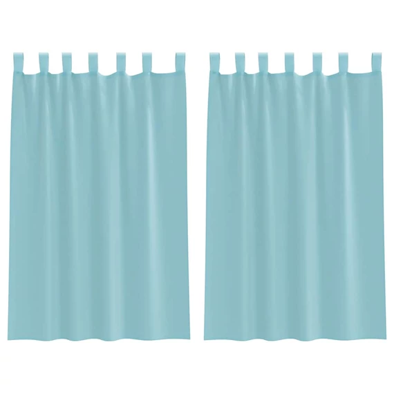 2 db türkizkék fátyolfüggöny hurokkal 140x175 cm
