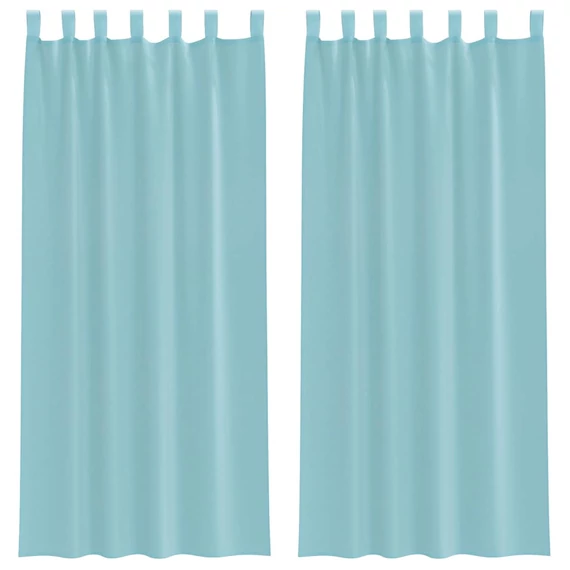 2 db türkizkék fátyolfüggöny hurokkal 140x225 cm