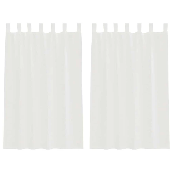 2 db fehér fátyolfüggöny hurokkal 140x175 cm
