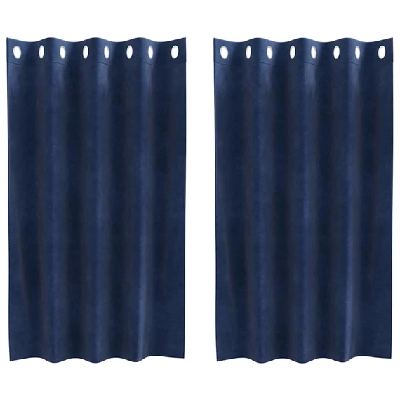 Sötétítő függöny 2 db Sötét kék 140 x 140 cm Bársony