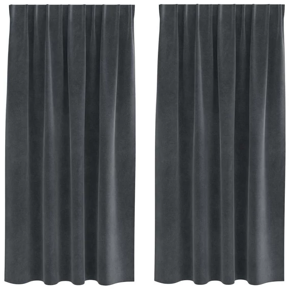 Sötétítő függöny 2 db Világosszürke 140 x 175 cm Bársony