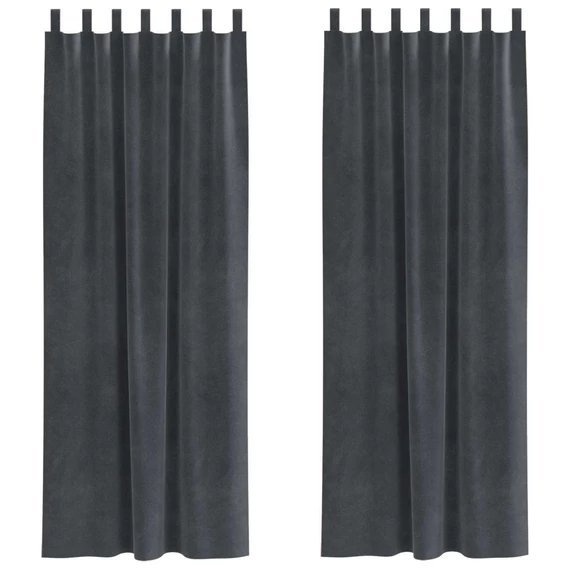 Sötétítő függöny 2 db Világosszürke 140 x 245 cm Bársony