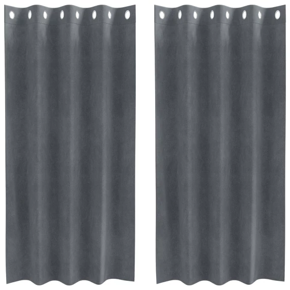 Sötétítő függöny 2 db Világosszürke 140 x 175 cm Bársony