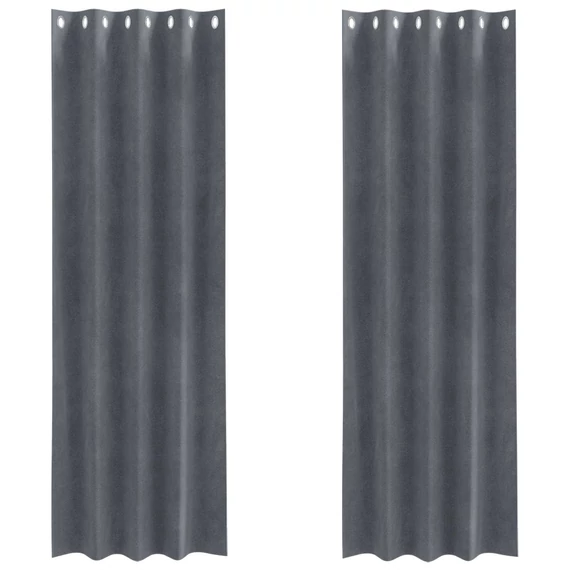 Sötétítő függöny 2 db Világosszürke 140 x 245 cm Bársony