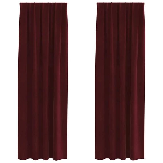 Sötétítő függöny 2 db Bordó 140 x 260 cm Bársony