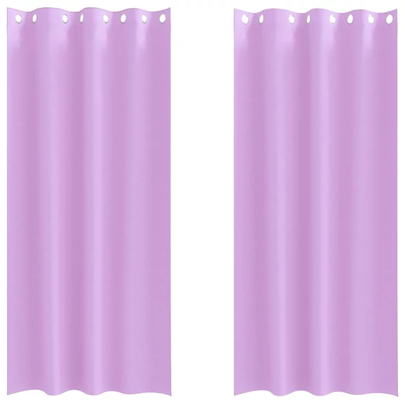 Fekete Függöny Gyűrűkkel 2 db Lila 260 x 140 cm Poliészter