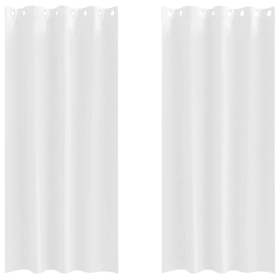 Fekete Függöny Gyűrűkkel 2 db Tiszta Fehér 260 x 140 cm