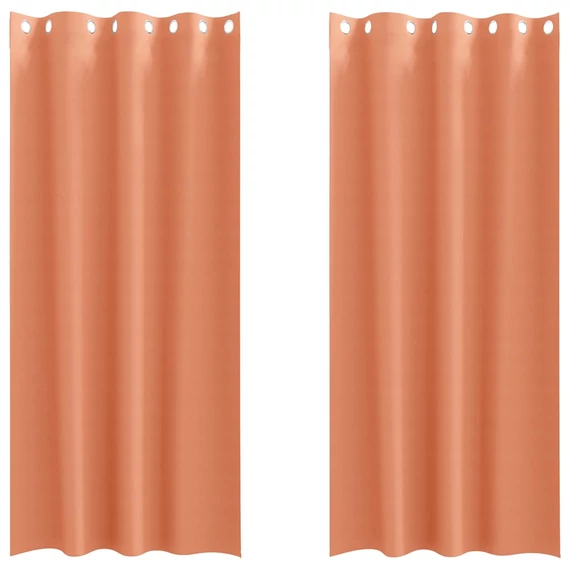 Fekete Függöny Gyűrűkkel 2 db Terrakotta 260 x 140 cm