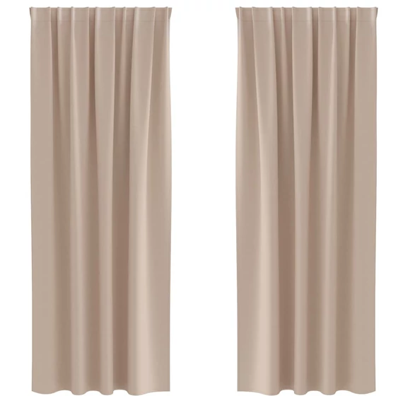 Fekete Függöny Gyűrűkkel 2 db Tópszínű 245 x 140 cm Poliészter