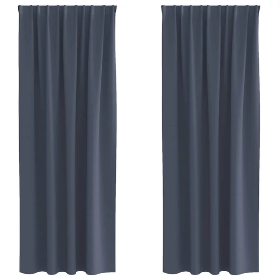 Fekete Függöny Gyűrűkkel 2 db Antracit 245 x 140 cm Poliészter