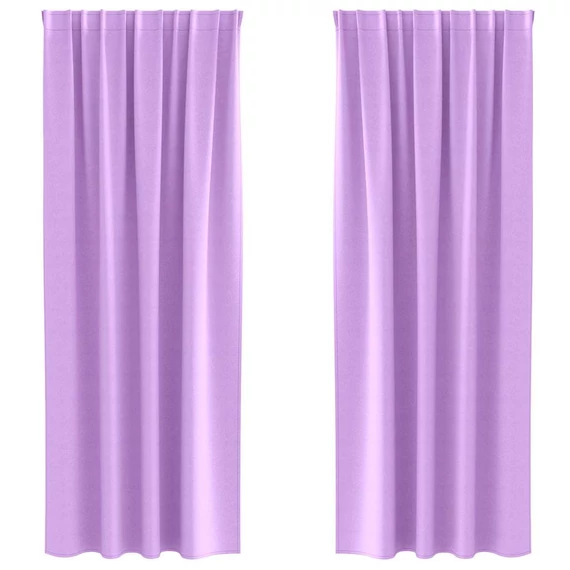 Fekete Függöny Gyűrűkkel 2 db Lila 245 x 140 cm Poliészter