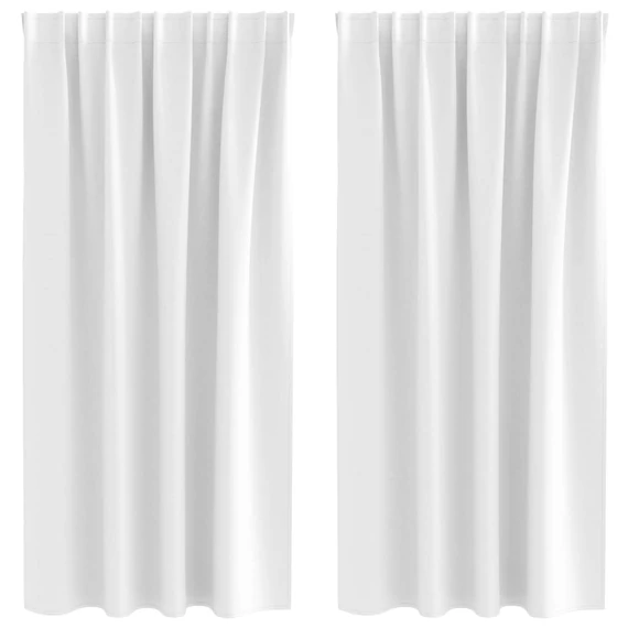 Fekete Függöny Gyűrűkkel 2 db Fényes fehér 175 x 140 cm