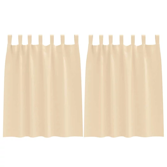 Fekete Függöny Gyűrűkkel 2 db Krém 140 x 140 cm Poliészter