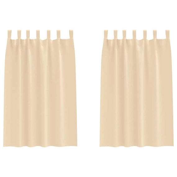 Fekete Függöny Gyűrűkkel 2 db Krém 175 x 140 cm Poliészter