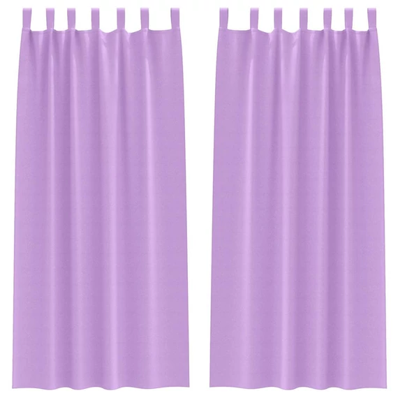 Fekete Függöny Gyűrűkkel 2 db Lila 245 x 140 cm Poliészter