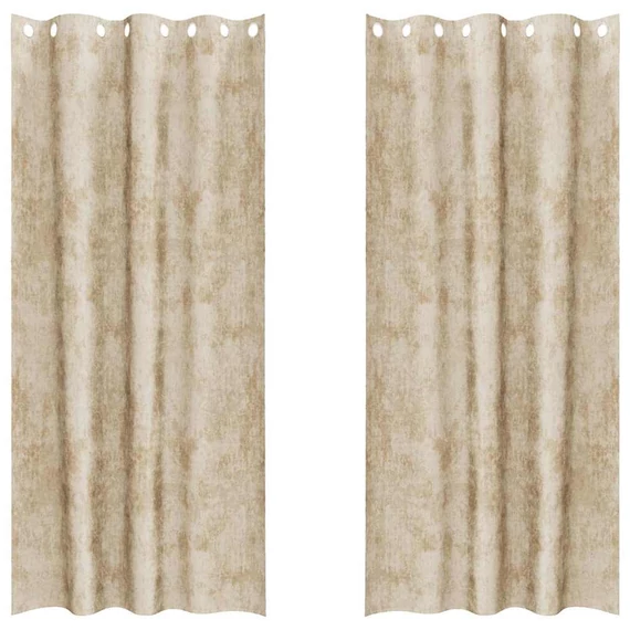 Bársony függöny függönykel 2 db Krém 260 x 140 cm Bársony