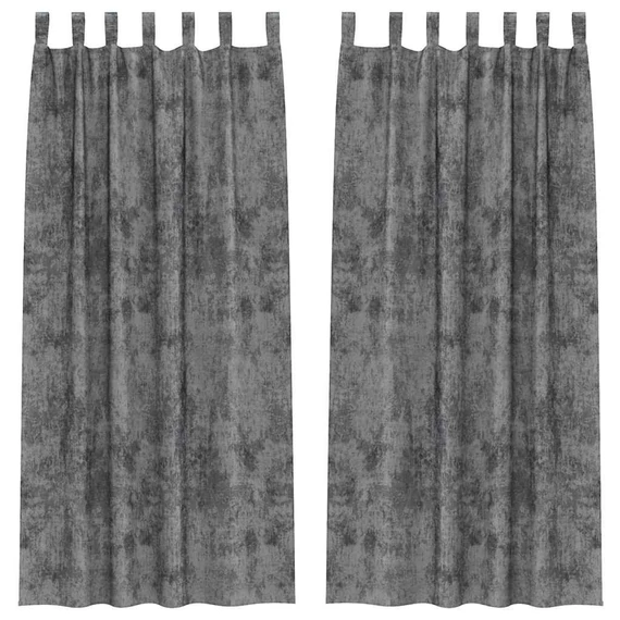 Bársony függöny függönykel 2 db Szürke 245 x 140 cm Bársony