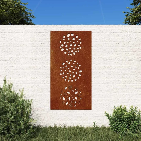 vidaXL levélmintás corten acél kerti faldí­sz 105 x 55 cm