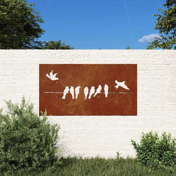vidaXL madármintás corten acél kerti faldí­sz 105 x 55 cm