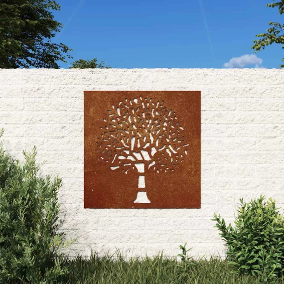 vidaXL famintás corten acél kerti faldí­sz 105 x 55 cm