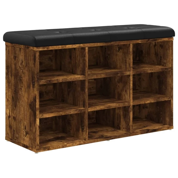 vidaXL füstös tölgy szí­nű szerelt fa cipőpolc 82 x 32 x 50 cm