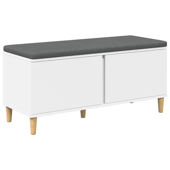 Párnázott cipőtároló pad párnával Fehér 100 x 38 x 46 cm