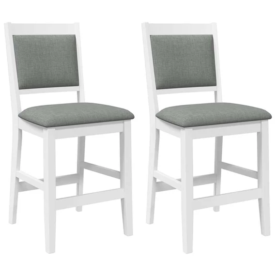 2 db fehér tömör fa gumiból bárszékek párnákkal