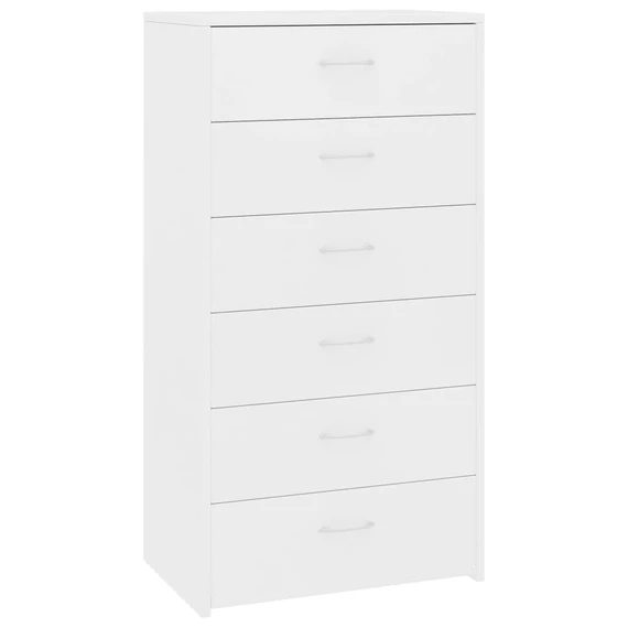 vidaXL 6-fiókos fehér szerelt fa tálalószekrény 50 x 34 x 96 cm