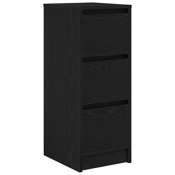 vidaXL fekete tölgy szerelt fa tálalószekrény 29,5x34x76 cm