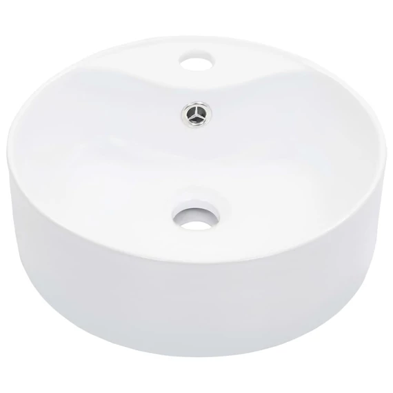 vidaXL fehér kerámia mosdókagyló túlfolyóval 36 x 13  cm
