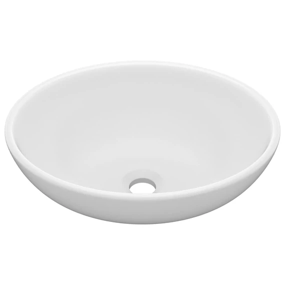 vidaXL ovális matt fehér kerámia luxus mosdókagyló 40 x 33 cm