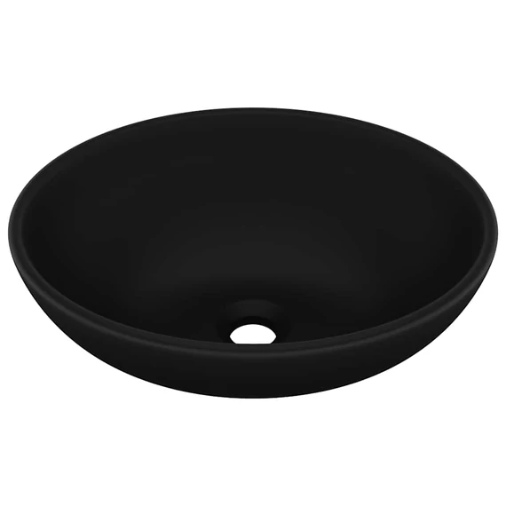 vidaXL ovális matt fekete kerámia luxus mosdókagyló 40 x 33 cm