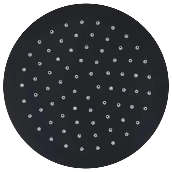 vidaXL fekete kerek rozsdamentes acél esőztető zuhanyfej 20 cm