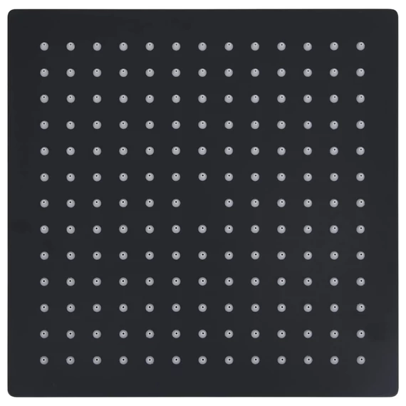 vidaXL fekete négyszögletes rozsdamentes acél esőztető zuhanyfej 30x30 cm