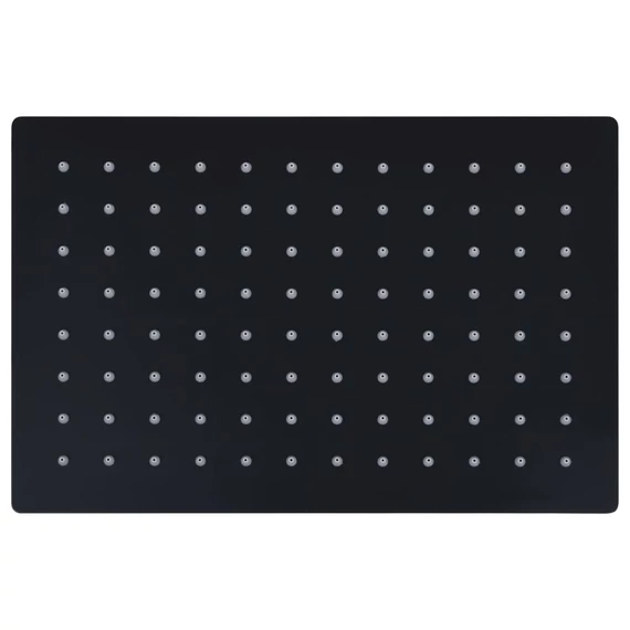 vidaXL fekete négyszögletes rozsdamentes acél esőztető zuhanyfej 30x20 cm