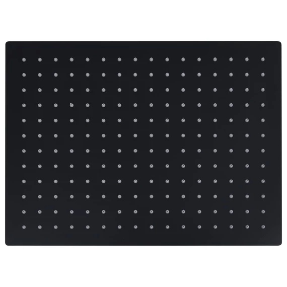 vidaXL fekete négyszögletes rozsdamentes acél esőztető zuhanyfej 40x30 cm