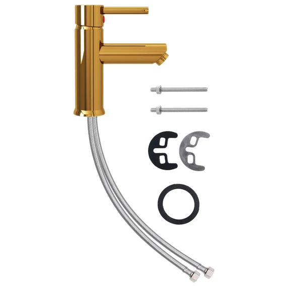 vidaXL aranyszí­nű fürdőszobai mosdócsaptelep 130 x 176 mm