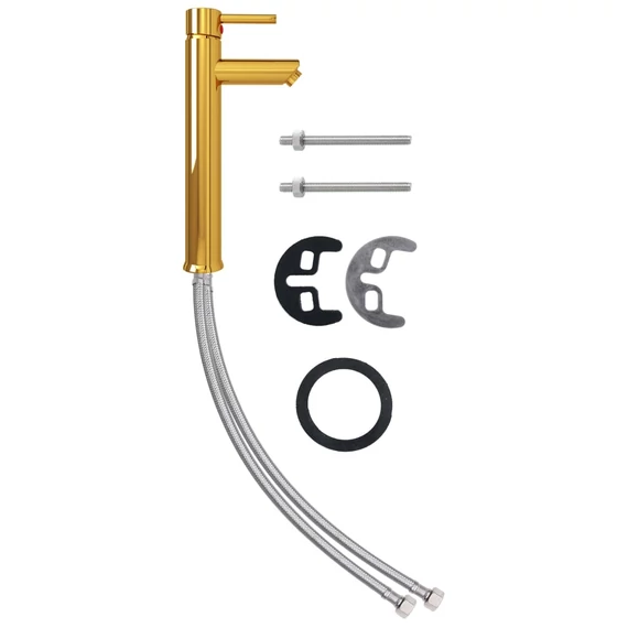 vidaXL aranyszí­nű fürdőszobai keverős csaptelep 12 x 30 cm