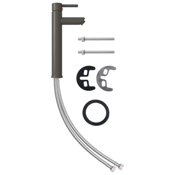 vidaXL szürke fürdőszobai keverős csaptelep 12 x 30 cm