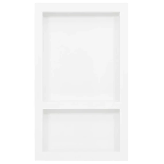 vidaXL magasfényű fehér zuhanyfal-mélyedés 2 rekesszel 41 x 69 x 9 cm