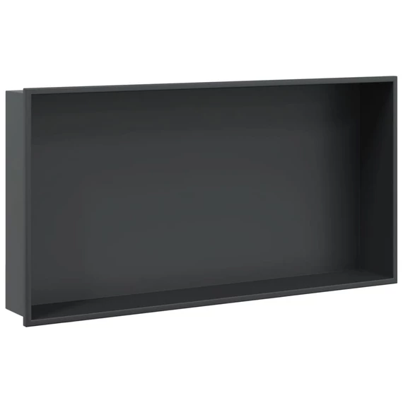 vidaXL matt fekete rozsdamentes acél zuhanypolc 62 x 32 x 9 cm