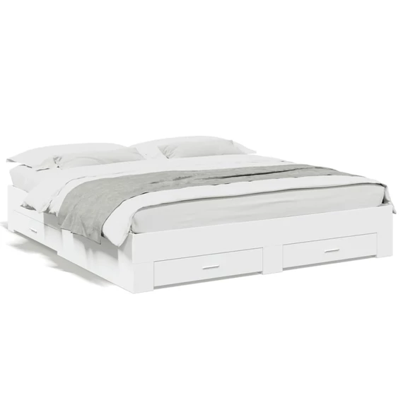 vidaXL fehér  ágykeret fiókokkal 180 x 200 cm