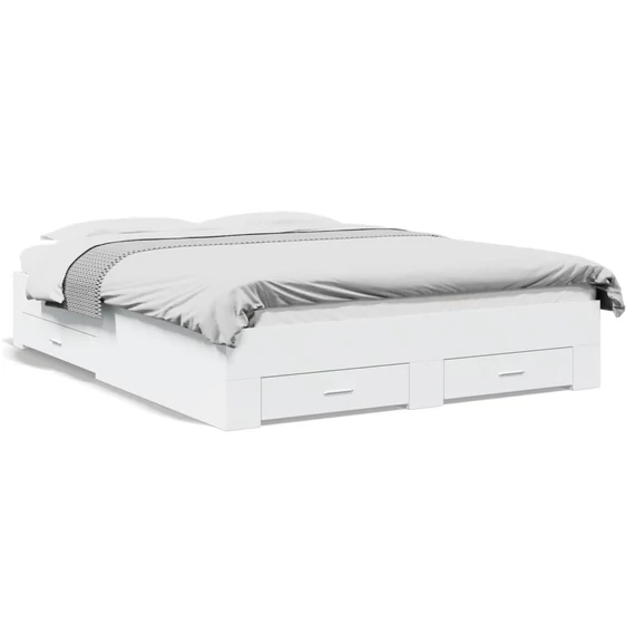 vidaXL fehér  ágykeret fiókokkal 140x200 cm