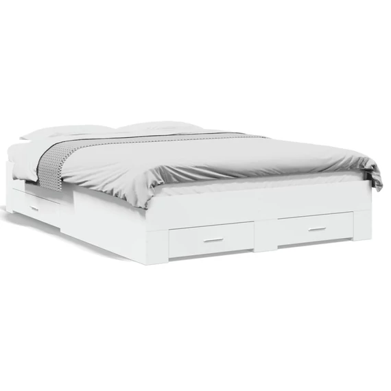 vidaXL fehér  ágykeret fiókokkal 140 x 190 cm