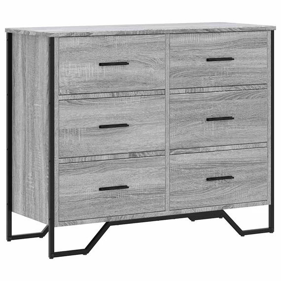 Szürke sonoma színű komód 91 x 35,5 x 74,5 cm