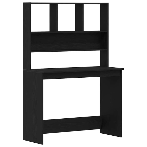 Fekete tölgy íróasztal polcokkal 102 x 45 x 148 cm
