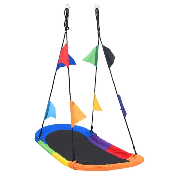 vidaXL fészekhinta zászlókkal 165 x 70 cm