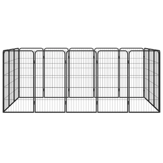 16-paneles fekete porszórt acél kutyakennel 50 x 100 cm