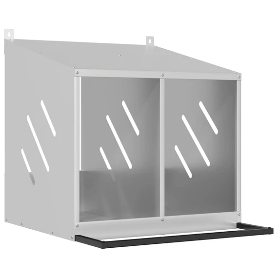 Horganyzott ezüst fém csirke fészekrakó doboz 2 rekesszel