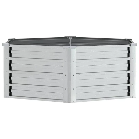 ezüstszínű horganyzott acél kerti magaságyás 129 x 45 cm